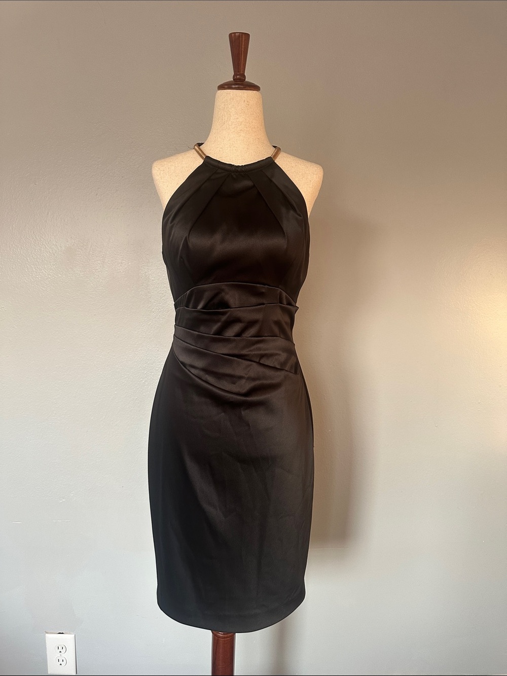 Eliza J Black Halter Midi Sheath Dress